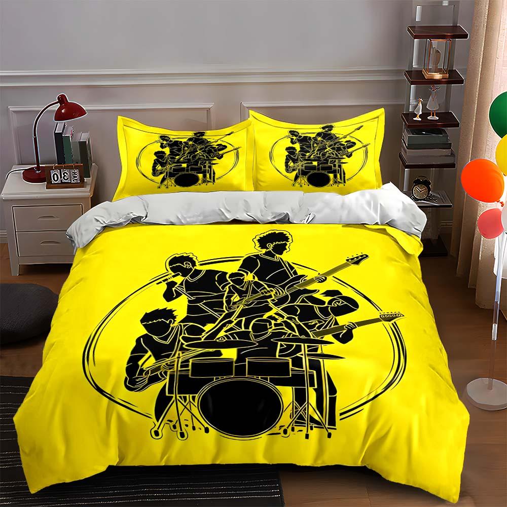 

Band silhouette design. Bedding Duvet cover sets Duvet covers Pillowcases gifts (1 * Duvet Cover 2 * Pillowcases, without duvet insert) 135x200cm
