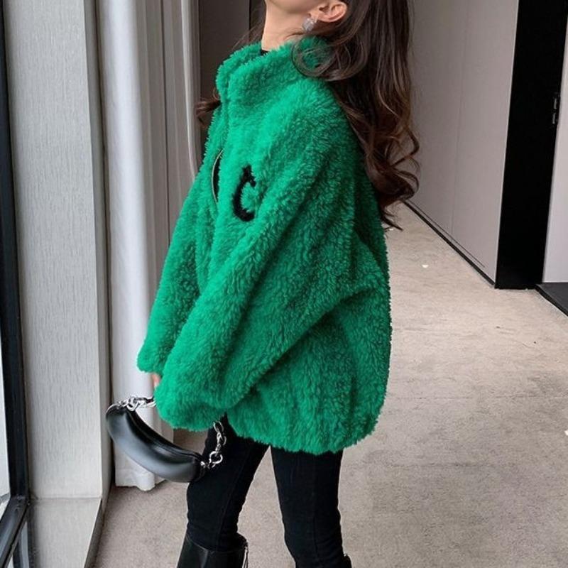 Five-color double-sided coral fleece jacket winter fleece thickened cardigan new thermal turtleneck zipper sweater women's fleece shirt