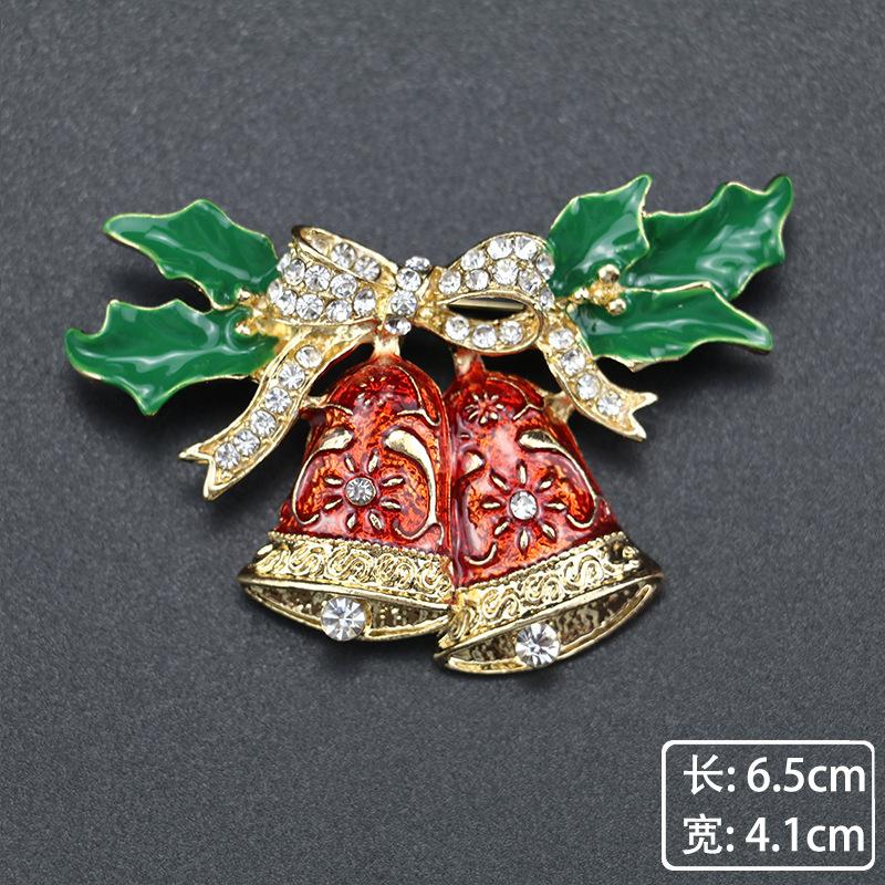 Christmas Brooch High-End Dripping Snowflake Bell Alloy Brooch Pin Accessories Christmas Brooch