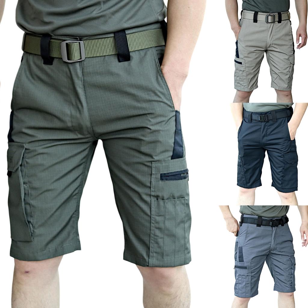 Men's Belted Multi Pocket Shorts Outdoor Casual Sportswear Shorts