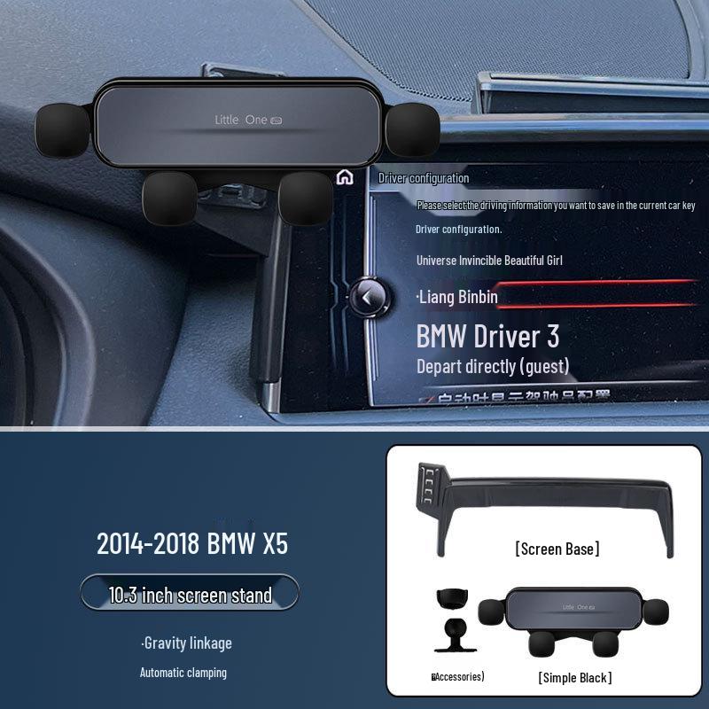 Soporte de teléfono con carga inalámbrica para BMW X5 (2014-2023) con Navegación de Modelo de Pantalla.