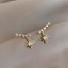 Nieuwe Gecontracteerde Delicate Crystal Star Temperament Drop Oorbellen Vrouwen Koreaanse Klassieke Stijl Kleine Oorbellen