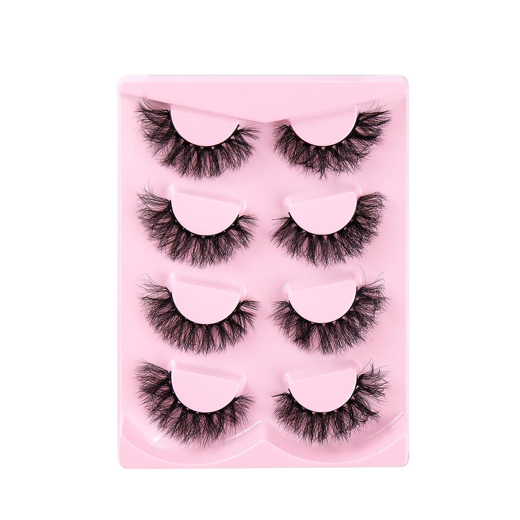 High Imitation Fried Mink Hair False Eyelashes Multi-Layer Dense Curled 4 Pairs Of Eyelashes