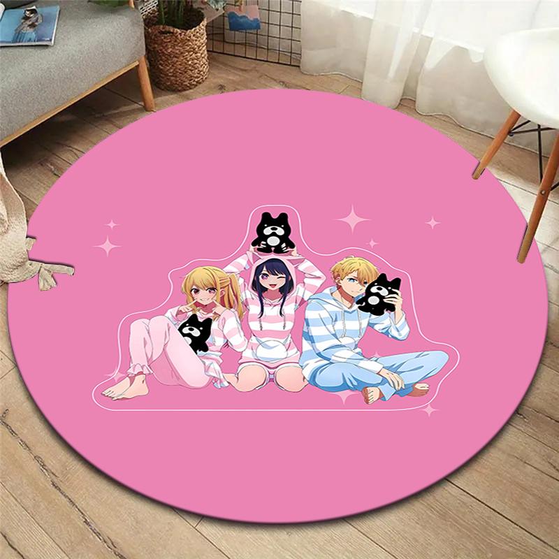 

Oshi No Ko Round Area Rug,Carpet Rug for Living Room Bedroom Sofa Playroom Decor,Non-slip Floor Mat 80cmx80cm