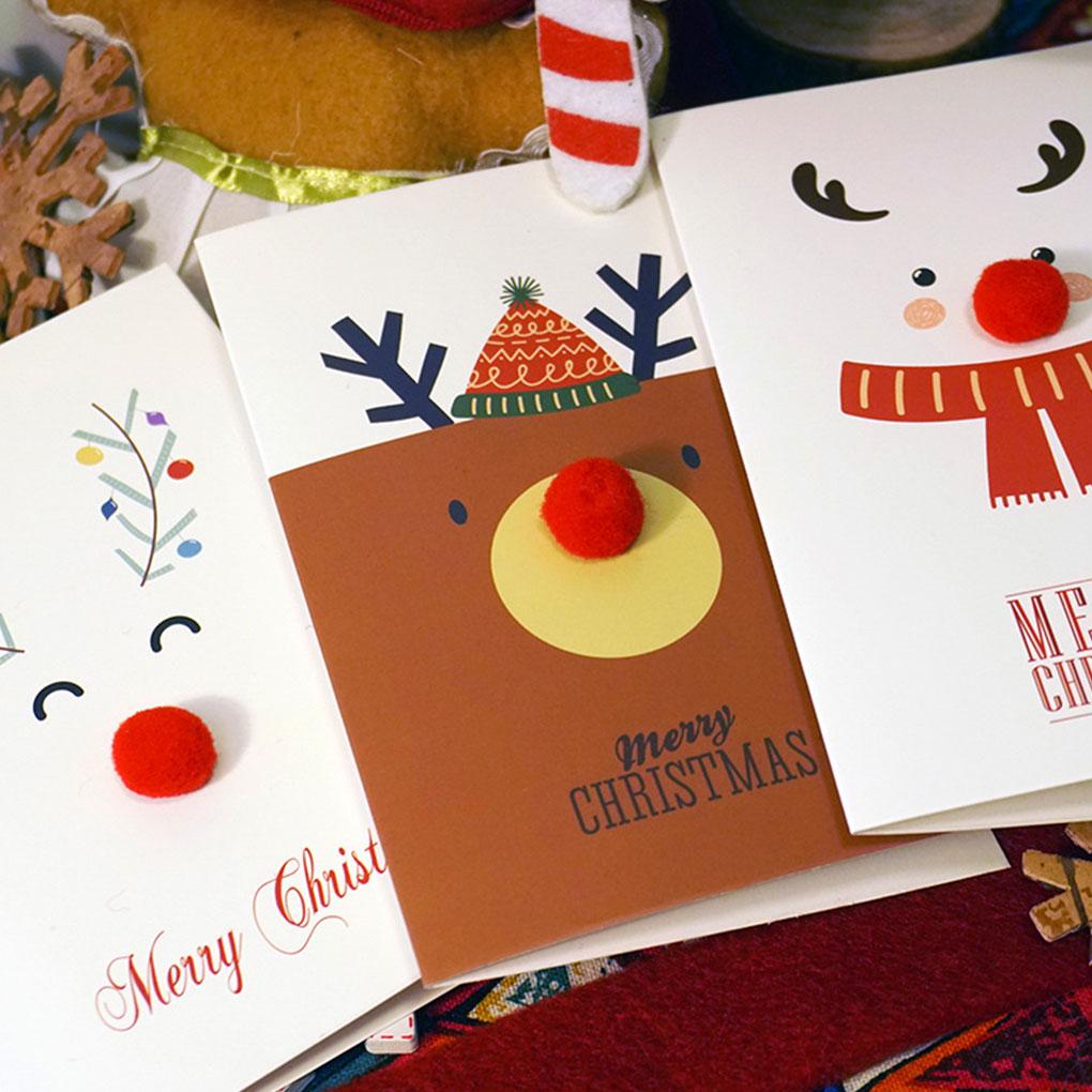 Unique Merry Xmas 3D Cartoon Animal Card Happy New Year Christmas Card Postcard Holiday Children Gift Cards