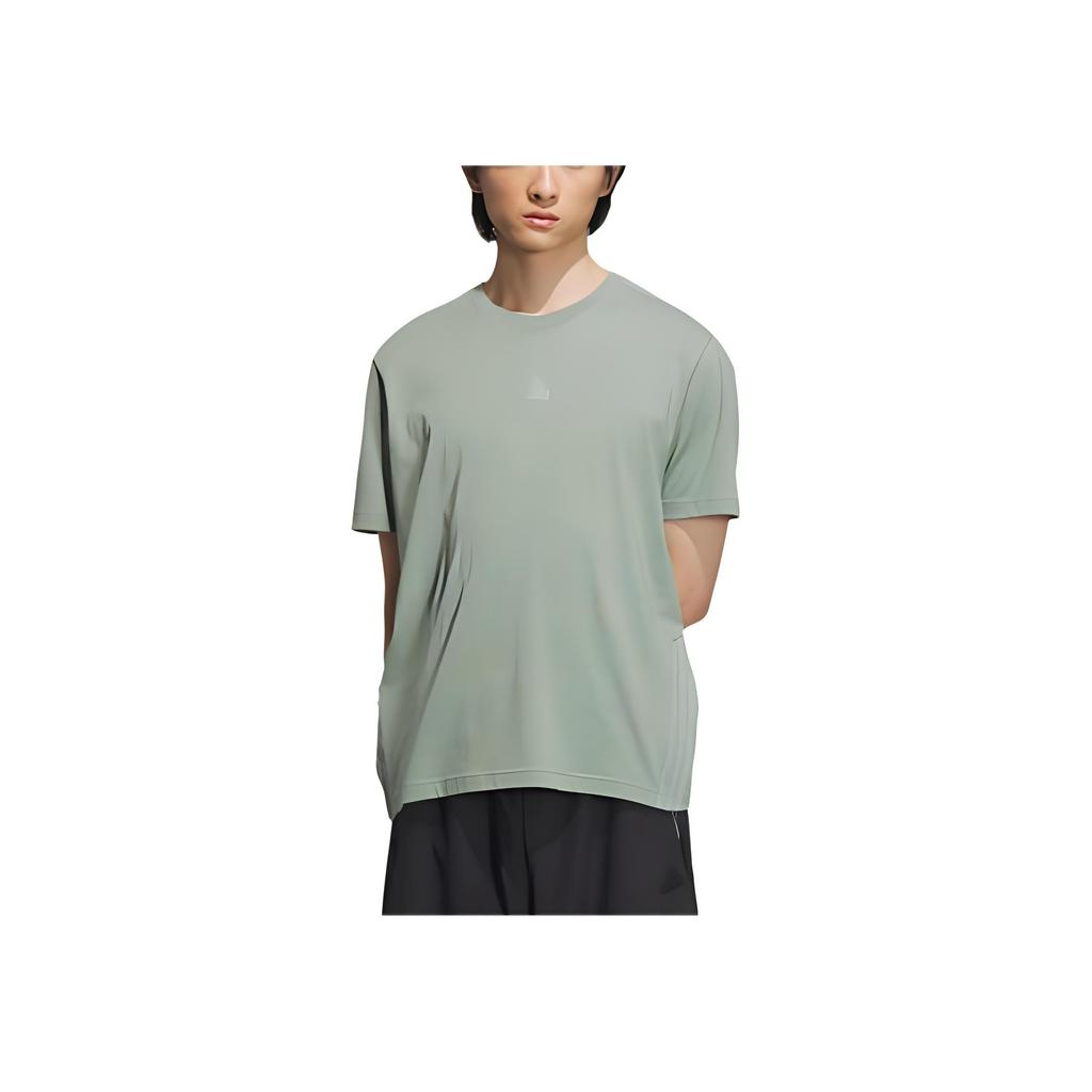 Adidas Fustl Tee Round Neck Solid Color Casual Short Sleeve T-Shirt Men Tops Silver Gray Green IY8020