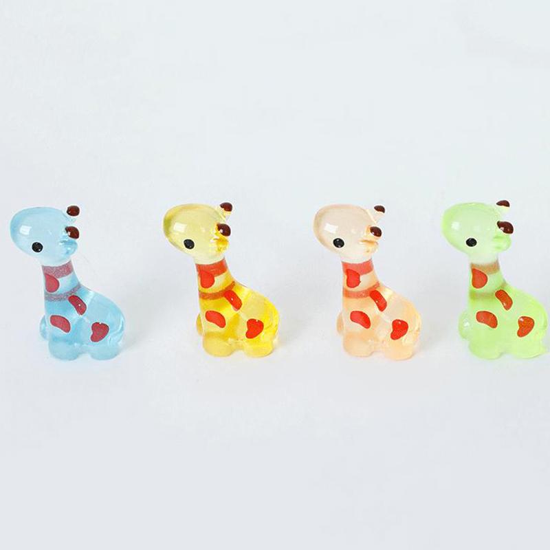 10Pcs Mini Luminous Giraffe Miniatures, Cute Animal Figures For Micro Landscaping Diy Home Decor Models Craft Fairy Ornaments