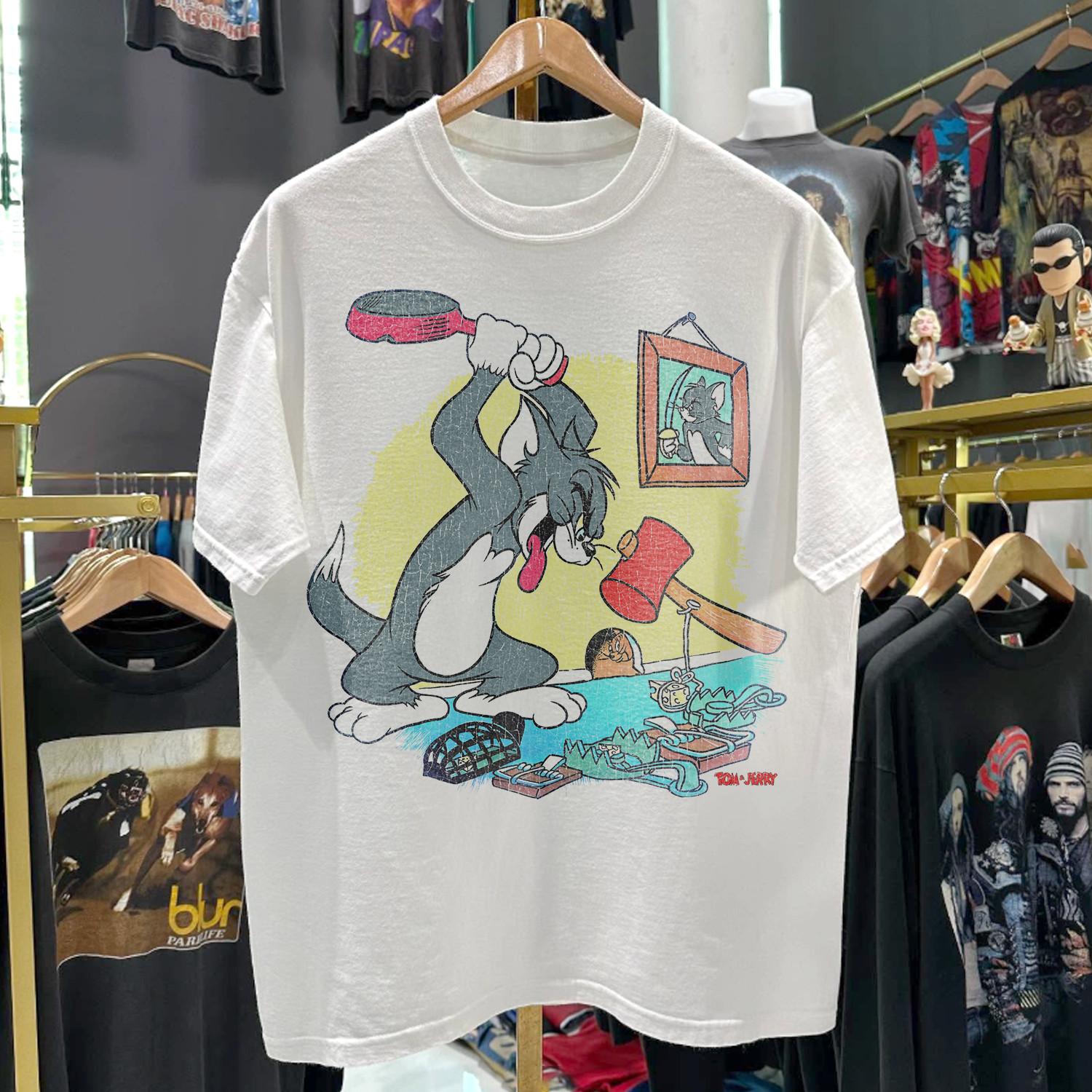 90s Tom And Jerry Rare T-Shirt White S L