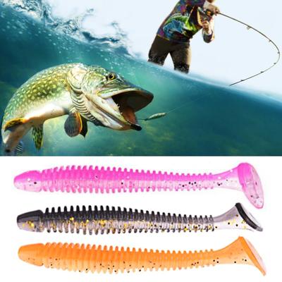 10/30/50Pcs Fishing Lures Soft Baits with T-Tail Vibrant Color Tear-Resistant Reusable Flexible Soft Artificial Lures Fake Baits