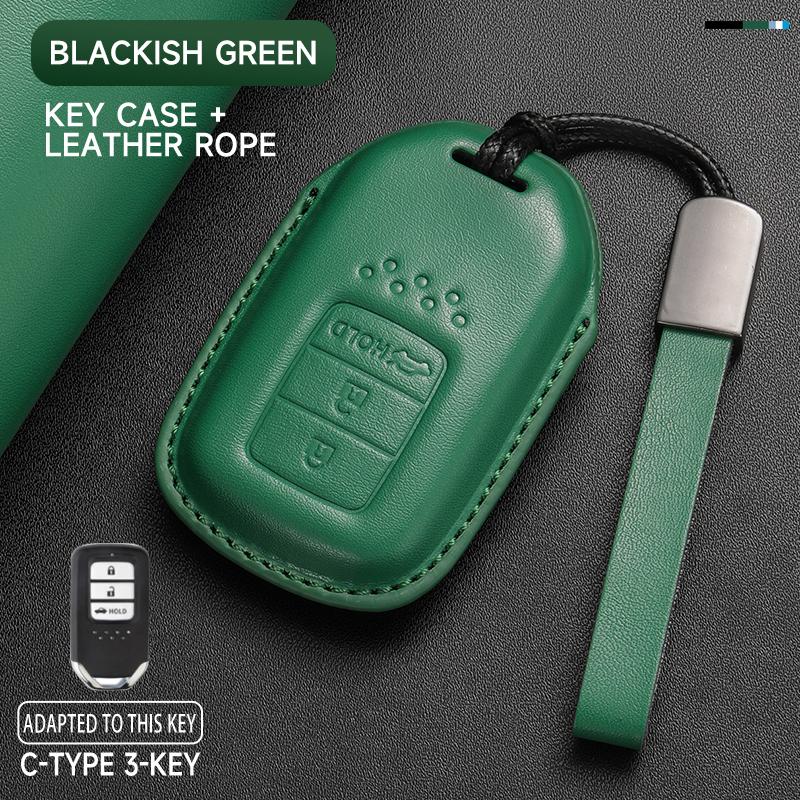 Leather Car Key Cover Case Protection Shell Keychain For Honda Accord Civic 8 10 11 Th Gen HR-V CR-V BR-V Vezel Jazz Freed Pilot