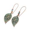 Eco-Chic Green Leaf Retro Earrings