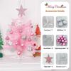 40cm Mini Tabletop Christmas Tree PVC Christmas Tree with Hanging Ornaments for DIY Christmas Decoration