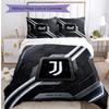 Juventus FC Pattern Printed 3PCS Bedding Set Soft Skin-Friendly Washable Duvet Cover & Pillowcases Set All Season Bedroom