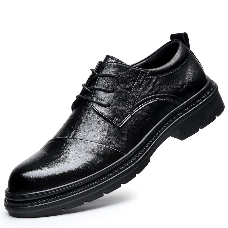 

Платформа Мужская Роскошная Повседневная Кожаная Высококачественная Обувь Для Отдыха Инструменты Удобная Внутри Ручной Работы Модная Трендовая Обувь Большой Размер 46 чёрный