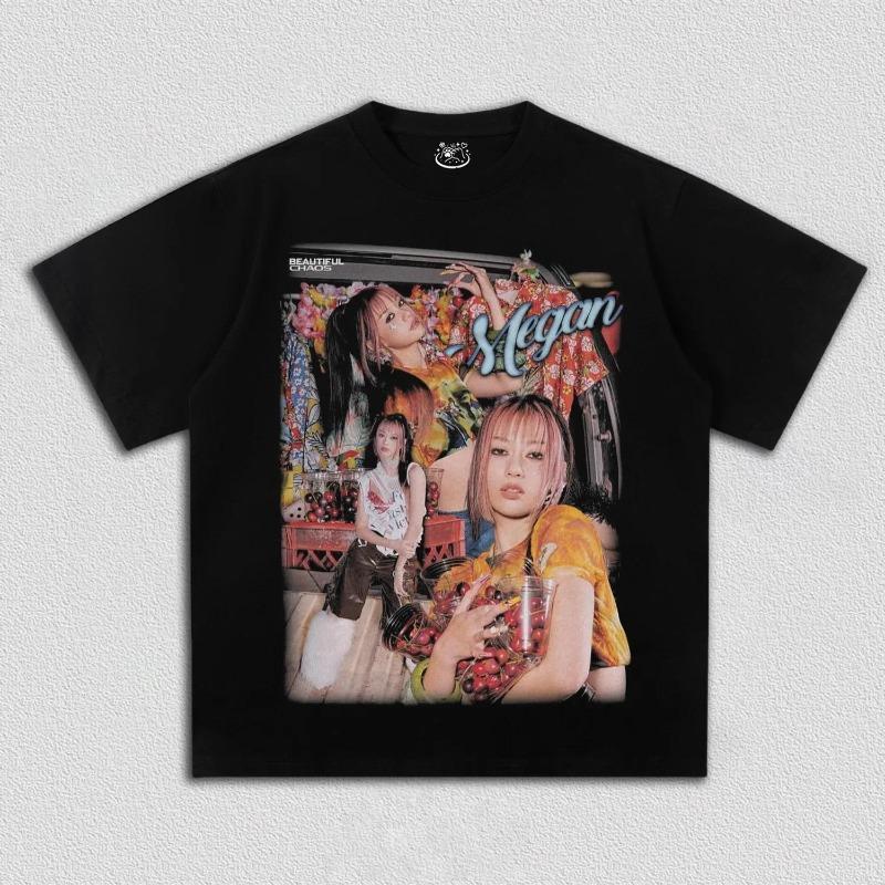 Korean Kpop Band Gril Group KATSEYE Printed T-shirt Women Oversize Y2k Short Sleeve High Quality Harajuku Loose Female Clothing