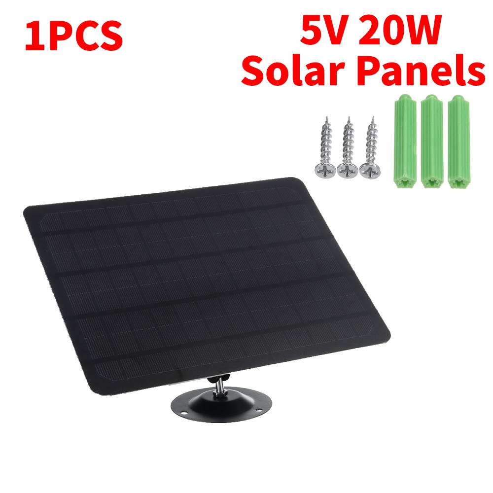 20W 5V Panele Słoneczne Przenośna Ładowarka Słoneczna Micro USB Wodoodporny Power Bank Regulowany Stojak 360° Zasilanie Kamery Bezpieczeństwa