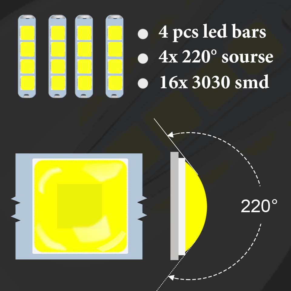 8 /16 3030 Chips Led P21w Ba15s Car Light S25 1156 Auto Vehicle Reverse Turning Signal Bulb Lamp Drl White 6000k 12v 24v