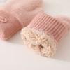 Solid Color Plush Gloves Warm Winter Gloves Cute Women Gloves  for Cold Weather