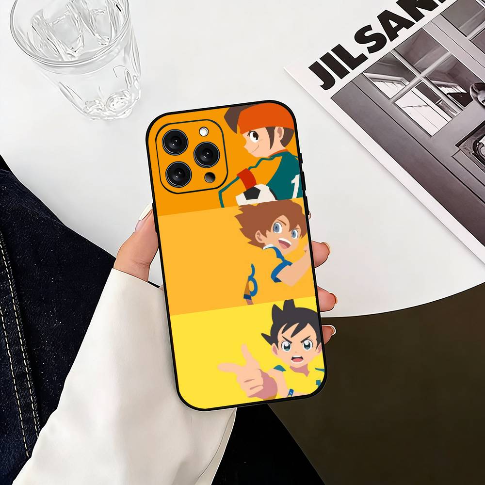 Inazuma Anime E-Eleven Handyhülle Für iPhone 17,16,15,14,13,12,11 Plus,Pro Max,XS,Weiche Silikon Schwarze Hülle