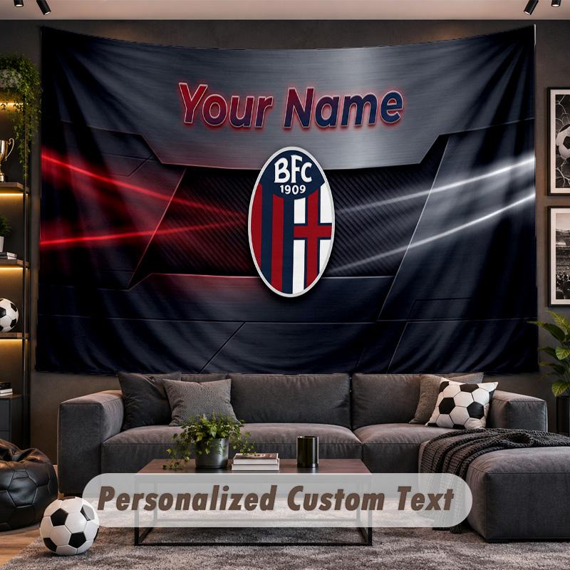 Bologna FC Personalized Tapestry Support Custom Name, Wall Art Home Decoration