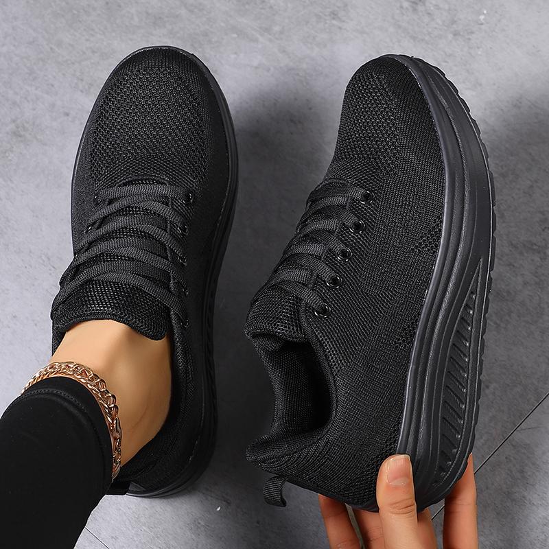 

TUINANLE Новые женские кроссовки на толстой подошве Дышащие сетчатые кроссовки Женская массивная обувь Толстая подошва Весенние кроссовки для тенниса 36 чёрный