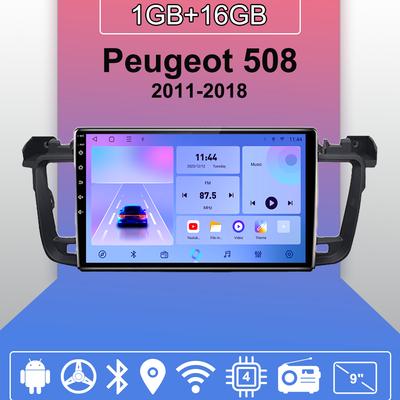 Autórádió Android Auto Carplay Peugeot 508 2011-2018 Multimédia Lejátszó Fejegység Sztereó GPS Navigáció BT WIFI 1+16GB