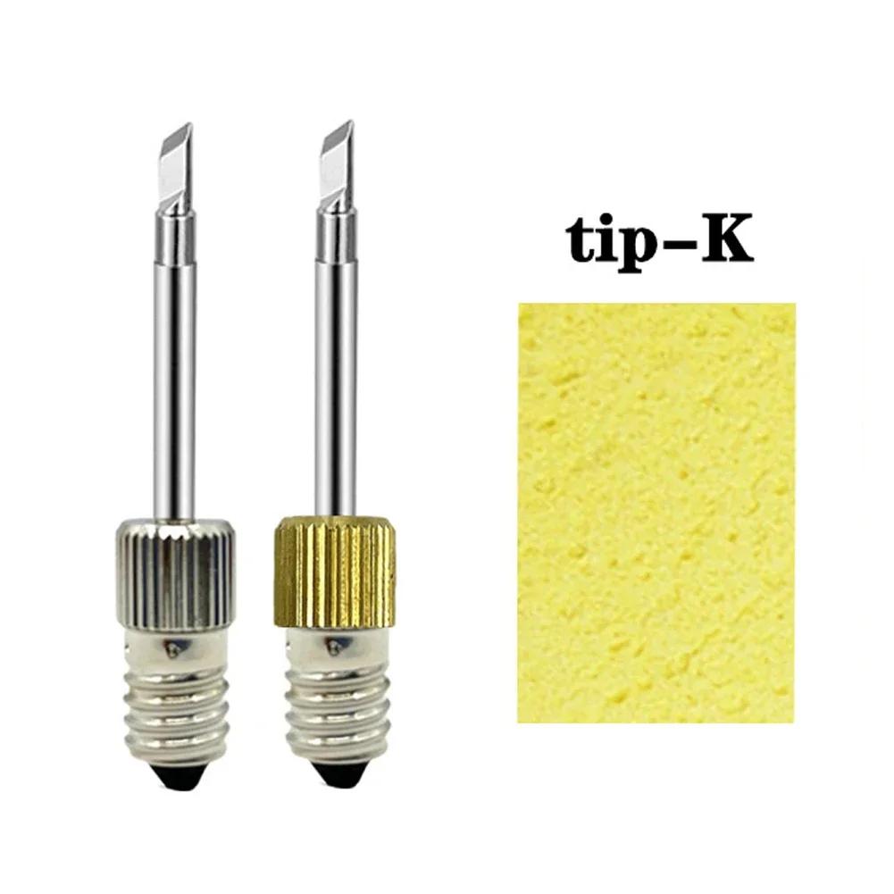 Welding Soldering Tips USB Soldering Iron Head Replacements Threaded Soldering Tip B C K Type For E10 Interface Soldering Iron