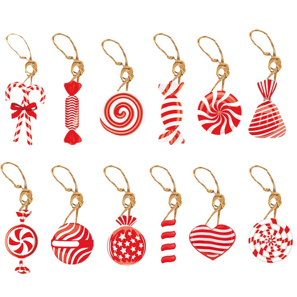 Christmas Cartoon Gingerbread And Candy Ornaments Party Gift Set Christmas Tree Decorations