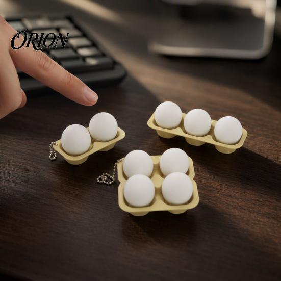 Office Fidget Toy 3D Printed Egg Clicker Toy, 2/3/4-Egg Tray for Bag Pendant Stress Relief, Portable Decompression Button with Bead Chain Adult