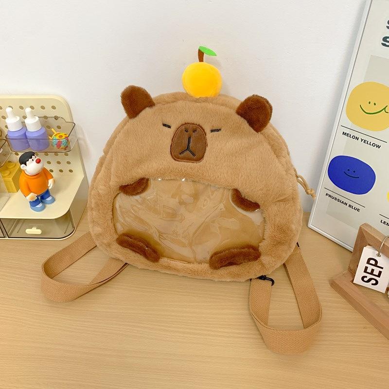 

Capybara Cartoon Plush Doll Backpack - Cute, Soft, Small Travel Bag for Girls 32*32*10cm [0.3kg]
