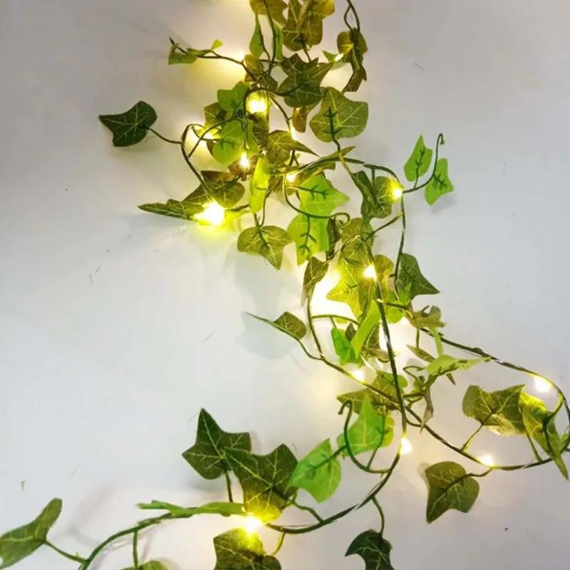 5Μ/10Μ 100 LED Φύλλο Γιρλάντα με Μπαταρία Φωτάκι Νεράιδας για Εξωτερική Διακόσμηση Κισσού LED Φωτάκια Σειράς για Χριστούγεννα Διακόσμηση Γάμου Πάρτι