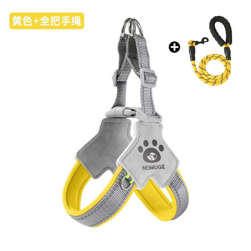 Dog Leash Saddle Type Y-shaped Pet Chest Strap Shiba Inu Corgi Special Reflective Dog Walking Leash for Going Out