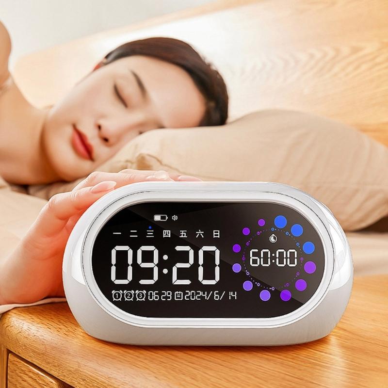 Intelligent Digital Alarm Clock Extra Loud Alarm Rechargeable LED Display Timer For Deep Sleepers Contemporary Design