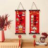 1 Pair Chinese Style Spring Festival Couplets Velvet New Year Door Couplet Wall Art Pendant  Window