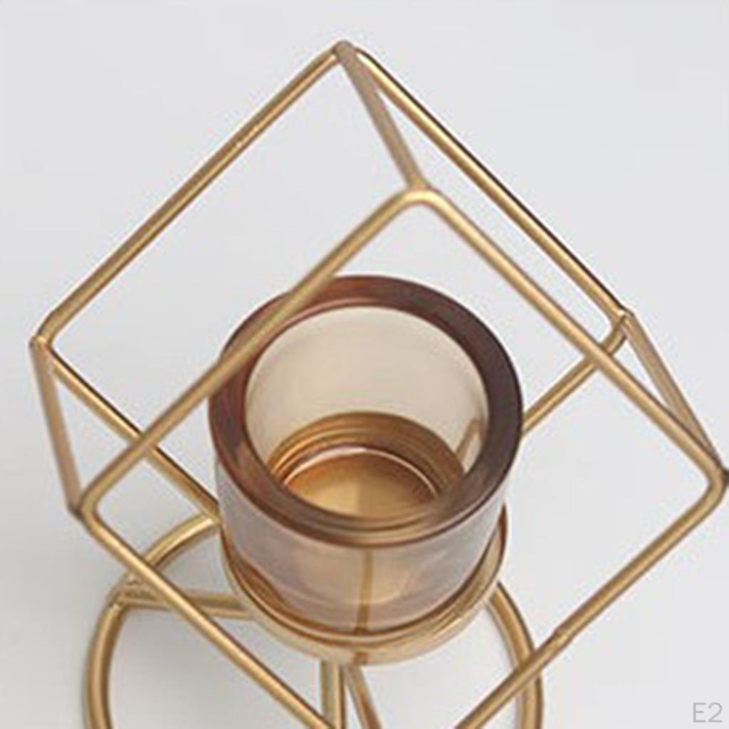 3D Geometric Candle Holder Tealight With Iron And Cup
