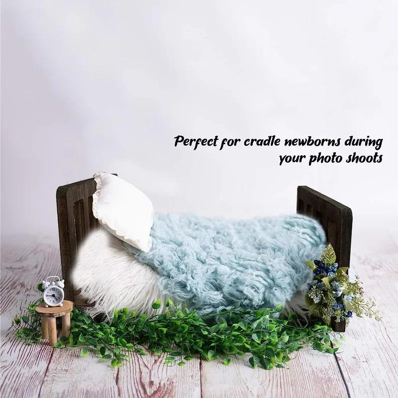 Newborn Photography Props Children's Wooden Bed Baby Accessories Keepsakes Souvenirs Photos Studio Pictures for Infant Boy Girl