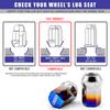 Brake Blue Bolts 20pcs Car Wheel Lug Nuts M12X1.5/M12X1.25 Close Wheel Lock Lug Nuts Rays Volk 17 HEX Racing Lug Nuts Aluminum