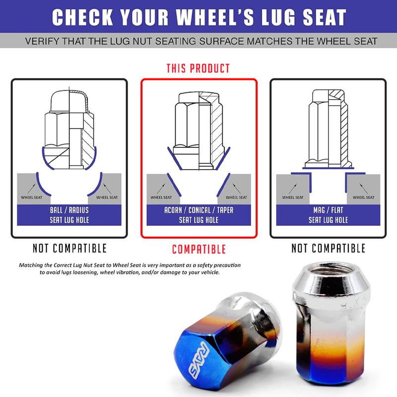 Brake Blue Bolts 20pcs Car Wheel Lug Nuts M12X1.5/M12X1.25 Close Wheel Lock Lug Nuts Rays Volk 17 HEX Racing Lug Nuts Aluminum