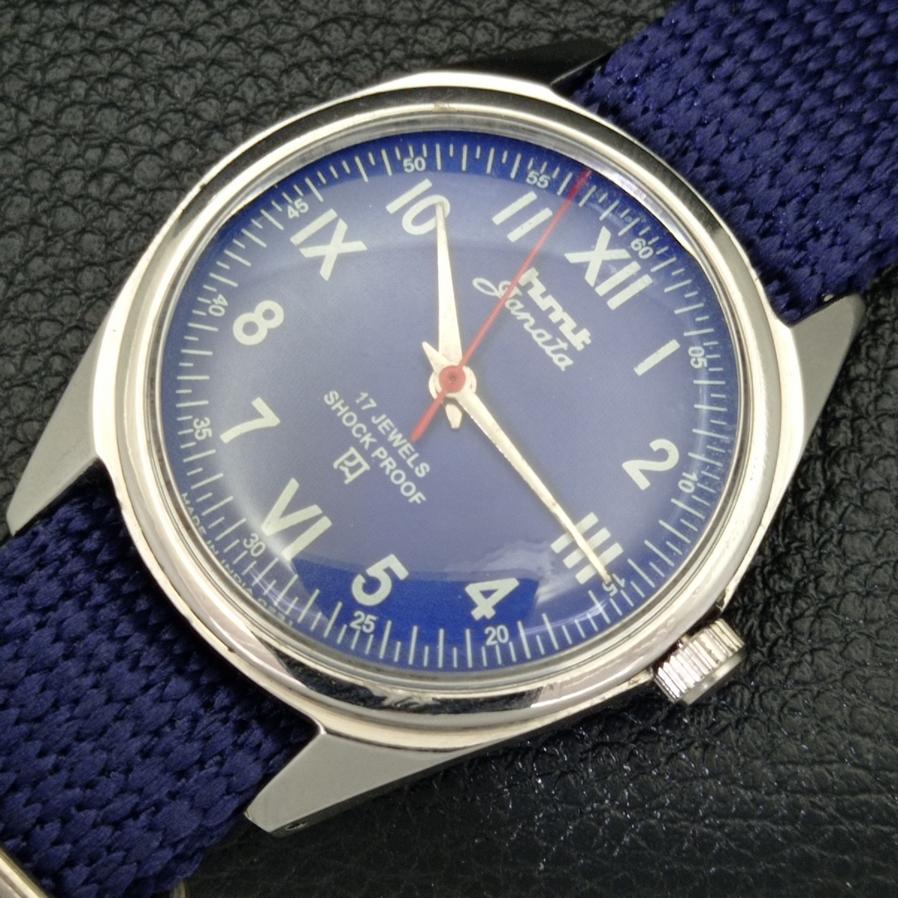 AUTHENTIC HMT JANATA INDIAN HAND-WINDING BLUE DIAL WATCH a600012-5 N101-a600012