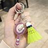 Rotating Badminton Racket Keychain: Cute Woven Pendant & Hand Rope Ornament - Perfect New Year Gift