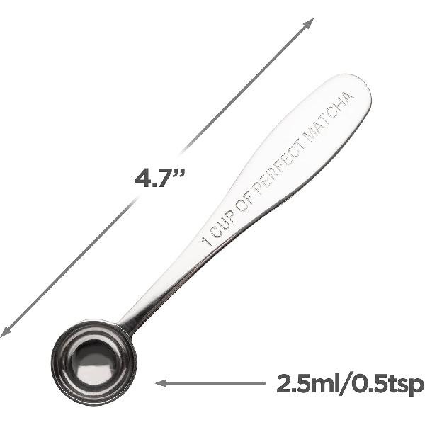 Matcha Measuring Spoon | One Cup of Perfect Matcha | Stainless Steel Scoop | Premium High Polish Finish | 1/2 Teaspoon | 1Gram Serving