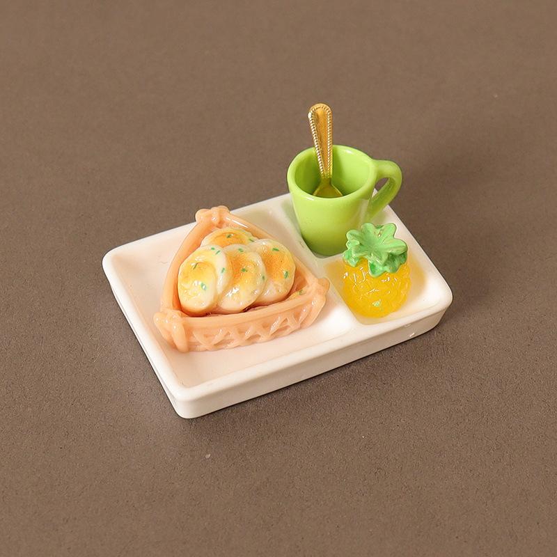Miniature Toy Model Scene Doll House Accessories Mini Western Steak Cover Iron Plate Lid Delivery Tray