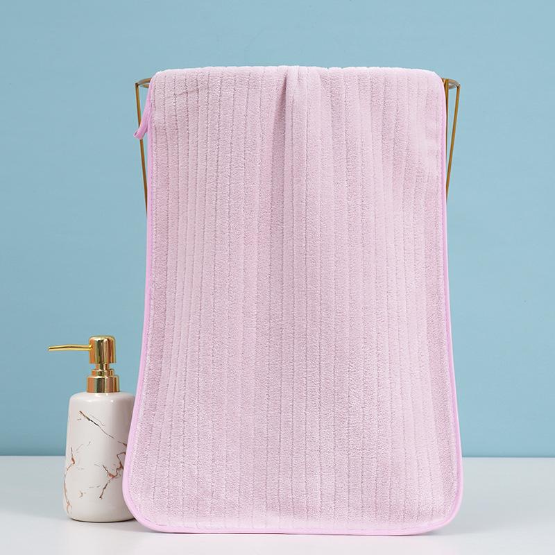 

Striped Coral Fleece Quick-Drying Towel: Lint-Free, Thick, Absorbent, Men s & Women s Face Towel. 35*75cm фиолетовый