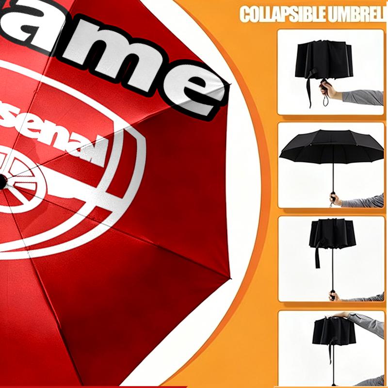 Custom Name Personalized football team Print Umbrella, Auto Open Close, 8‑Rib Sturdy Frame, Commute Camping Hiking Use, Birthday Gift