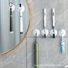 Electric Toothbrush Holder with Suction Cup, Wall-Mounted & Punch-Free Storage Rack and Hook Shelf