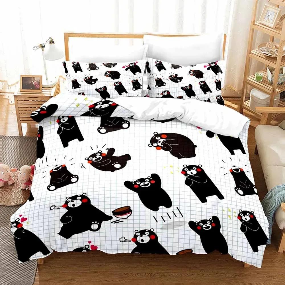 3D Print Cartoon Comics Kumamon Bedding Set Double Twin King Duvet Cover Comforter Pillowcase Boys Girls Adults Bedroom