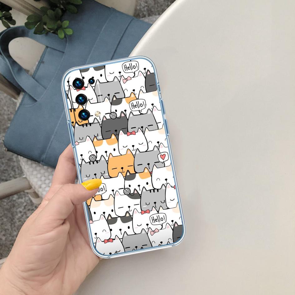 MY5 Cat Kitten Meow Soft Shell Transparent Phone Case for Samsung Galaxy A04 A04S A14 A23 A34 A54 M23 M33 M52 M53
