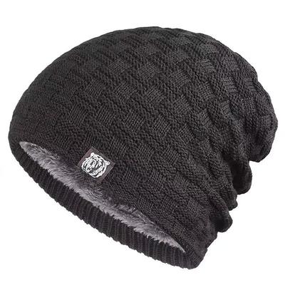 Neue lässige Unisex-Beanie-Mütze mit Fell, warme Wintermütze für Männer und Frauen, Outdoor-Skisport-Strickmütze