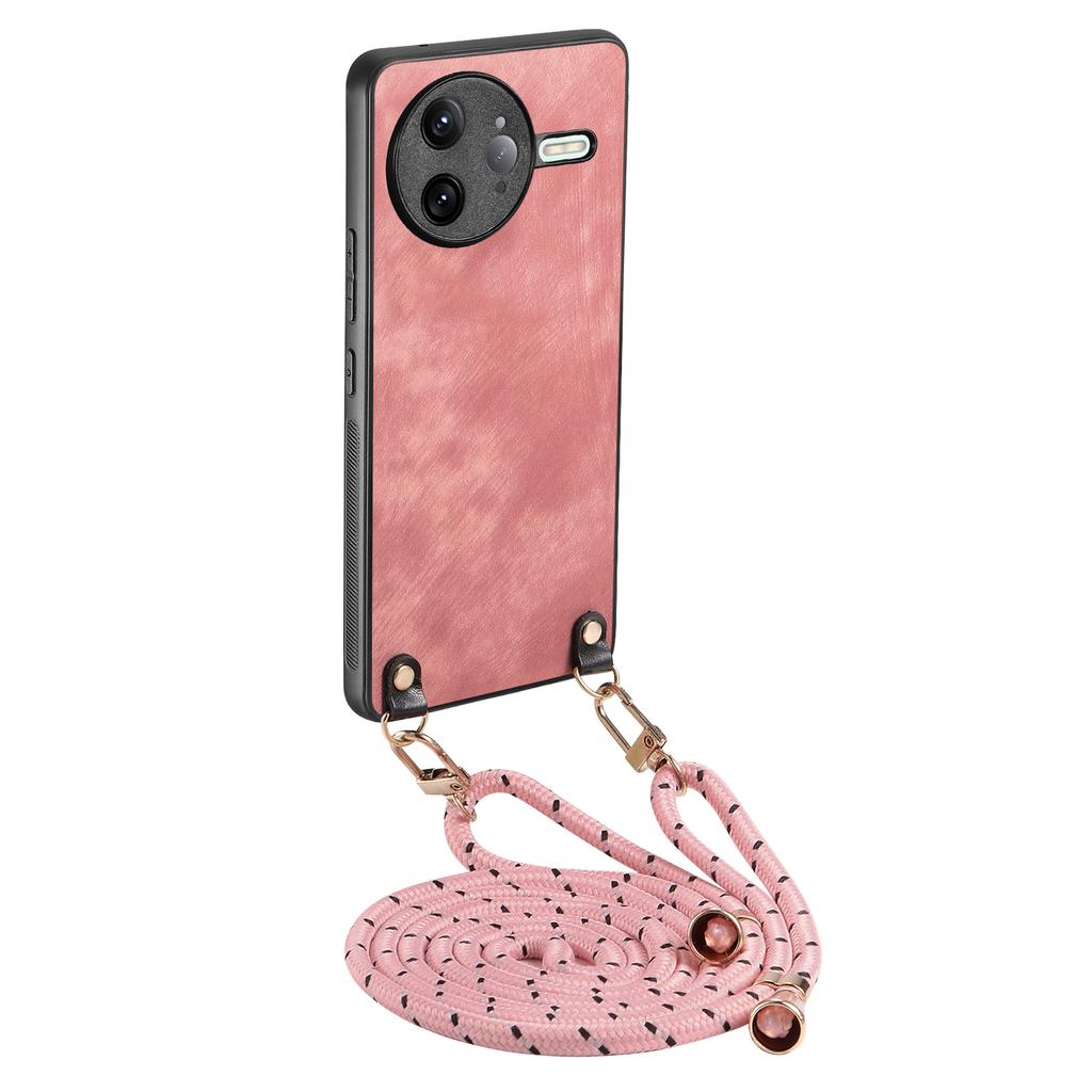 For Xiaomi Poco F7 Ultra 5G/Xiaomi Redmi K80 Pro 5G Retro Leather Phone Back Cover with Adjustable Strap