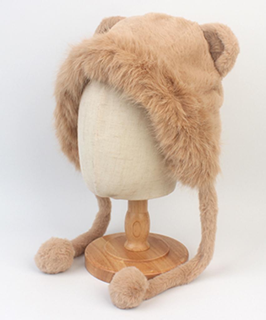 Yunibeosyeolkemiseuteuli Bear Fur Brown Balaclava Wool Hat